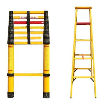 Hot Sale Fiberglass Insulated Telescopic Step Ladder High Voltage Electric Power Outdoor 5m Ladder